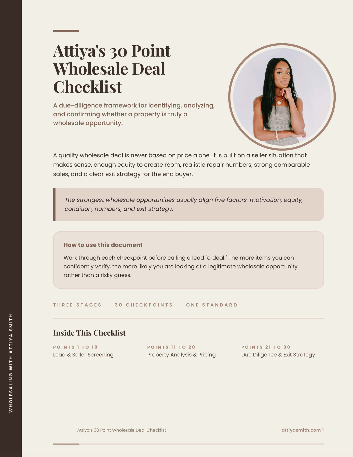 30 Point Wholesale Deal Checklist